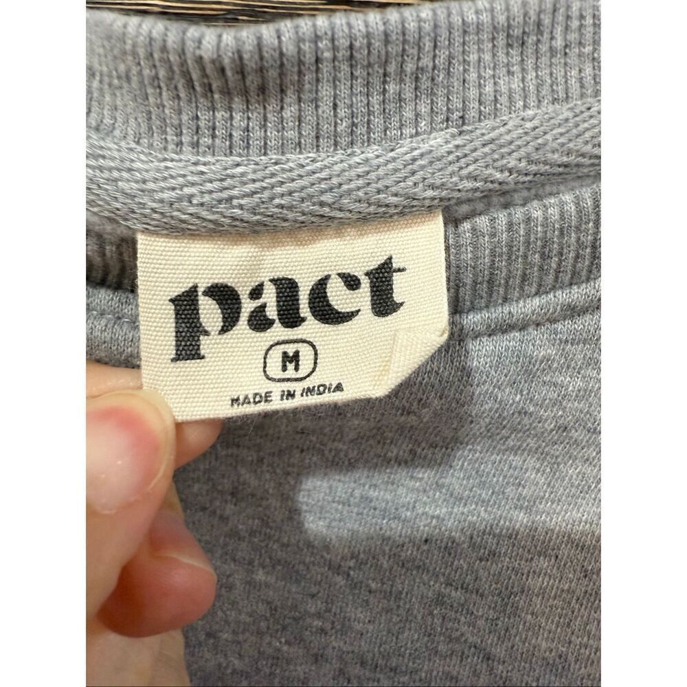 Pact Watercolor Hearts Crew Sweatshirt in heather grey size Medium - Picture 3 of 7